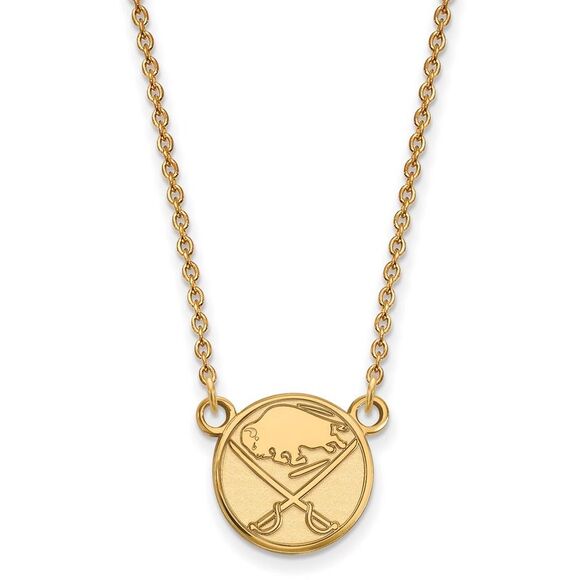14k Yellow Gold NHL Buffalo Sabres Small Necklace 18 Inch